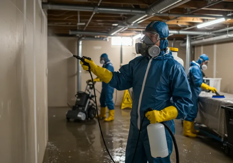 Basement Sanitization and Antimicrobial Treatment process in Terrace Park, OH